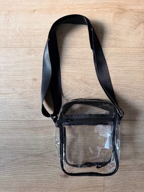 Nike Clear Crossbody Bag with Black Trim and Strap
